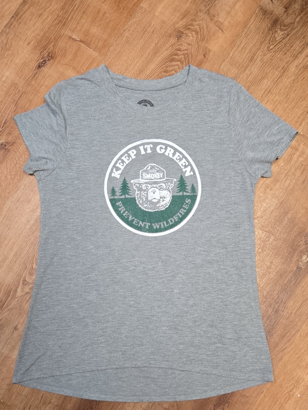 Large Heather Gray 'Keep It Green' Smokey Bear Tee